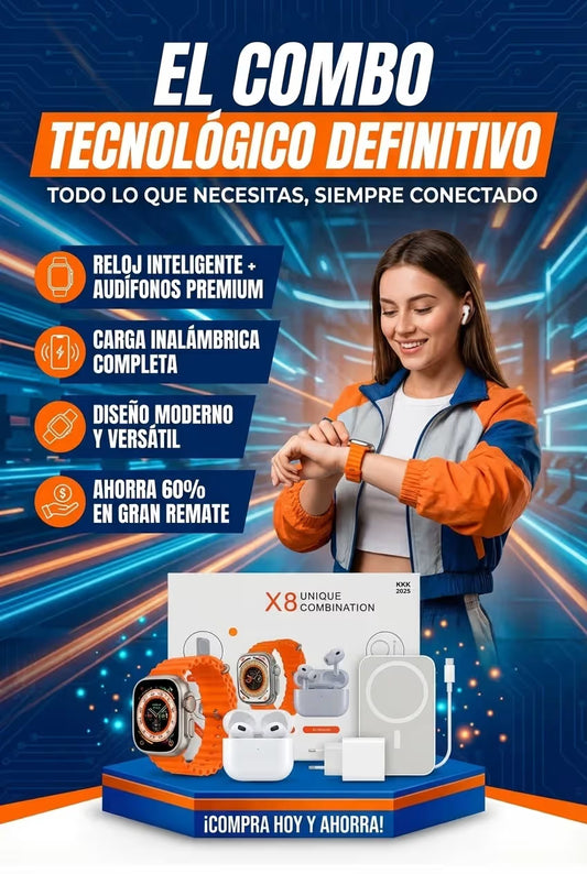 Reloj X8 Ultra Audifonos Power Bank